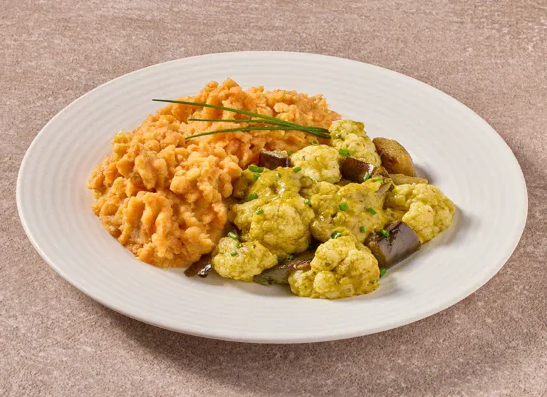 Thaise Groene Curry Met Zoete Aardappelpuree