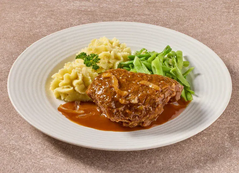 Runderlapje In Jus Met Snijbonen En Aardappelpuree