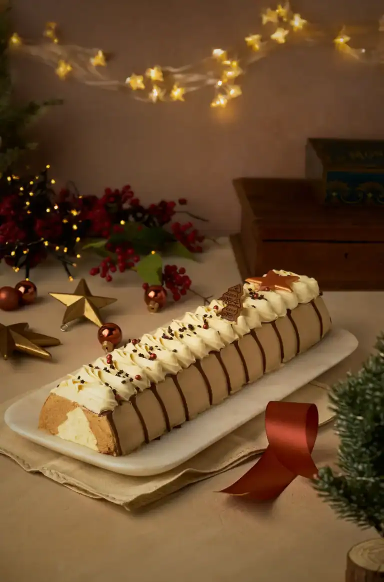 2401 Kerststronk Vanille/Mokka